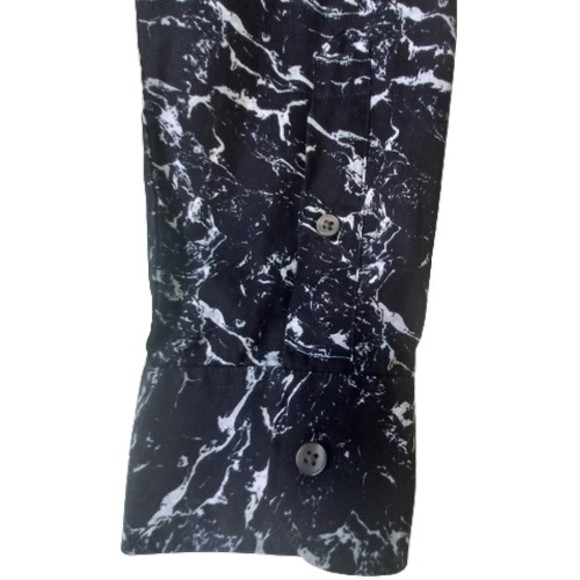 Size 3 M 38" Black & Grey Marble Long Sleeve Shirt - Picture 3 of 9